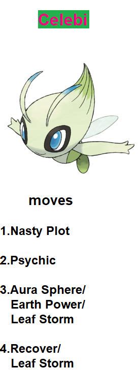 celebi moves